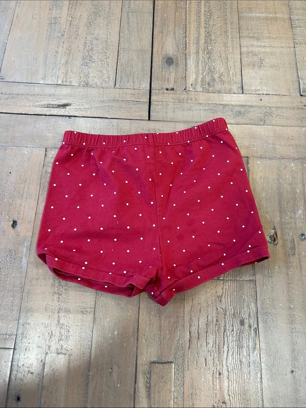 Omi Jo well dressed wolf red and wore polka dot swing top and shorts set 5 years